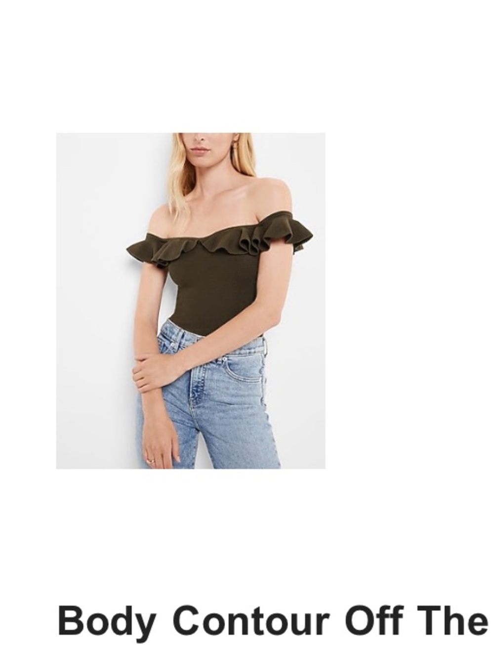 Express body contour Ruffle Off-Shoulder top